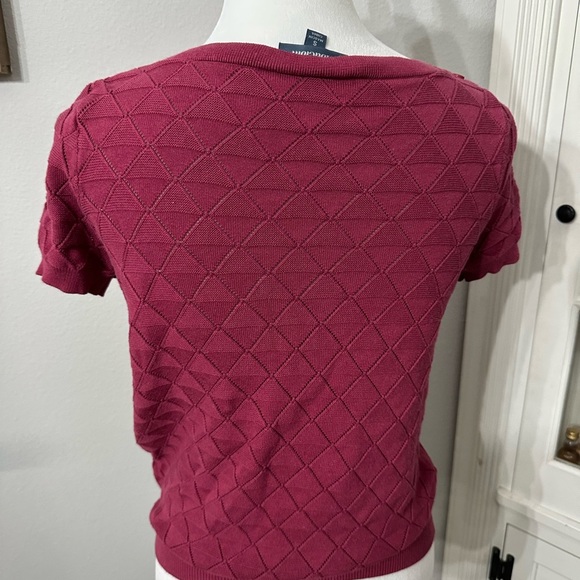 Modcloth Maroon Boxy Ribbed T-Shirt - Picture 4 of 6